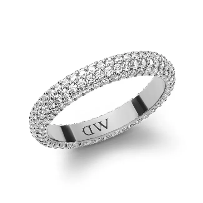 Daniel Wellington Anello in acciaio scintillante con pavé di cristalli DW0040065 - Diametro: 54 mm donna