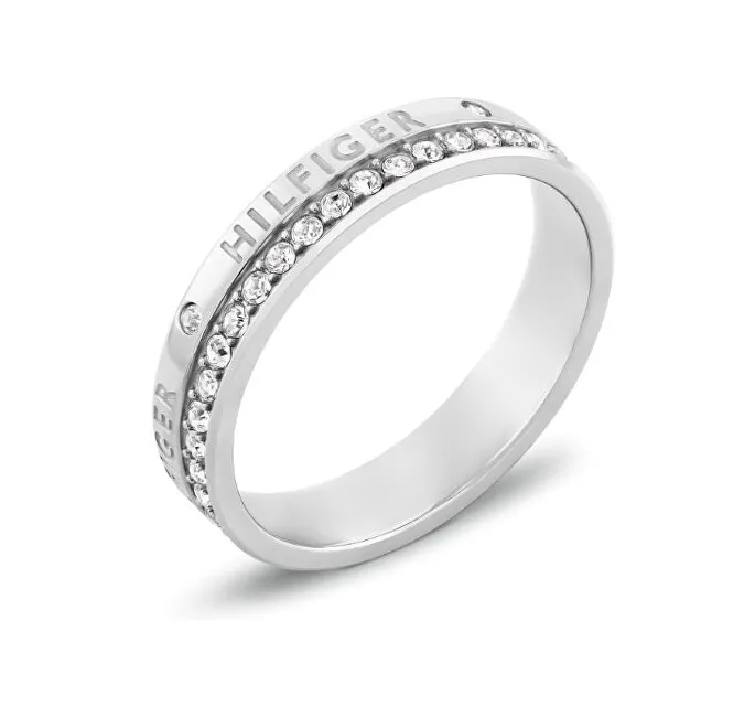 Tommy Hilfiger Anello in acciaio con cristalli Mini Crystals 2780910 - Diametro: 54 mm donna