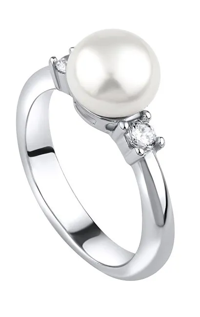 Silvego Anello Maya in argento con vera perla naturale LPS1496RW - Diametro: 48 mm donna