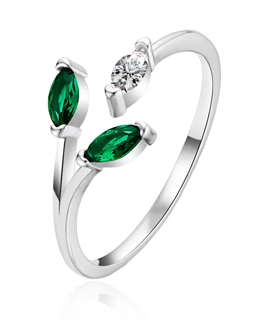 Agato Anello aperto in argento con zirconi AGT-R40WGR - Diametro: 62 mm donna