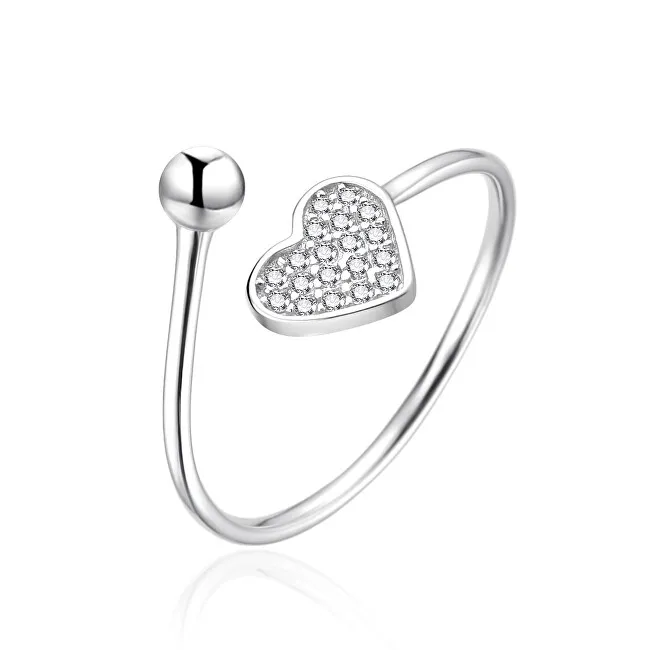 Agato Anello in argento a forma di cuore aperto AGT-R36W - Diametro: 57 mm donna