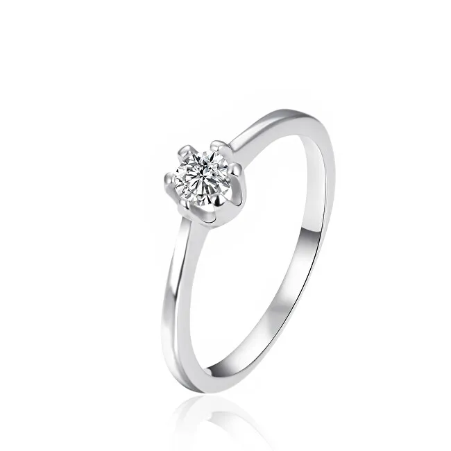 Agato Anello di fidanzamento in argento con zircone AGT-R02W - Diametro: 54 mm donna