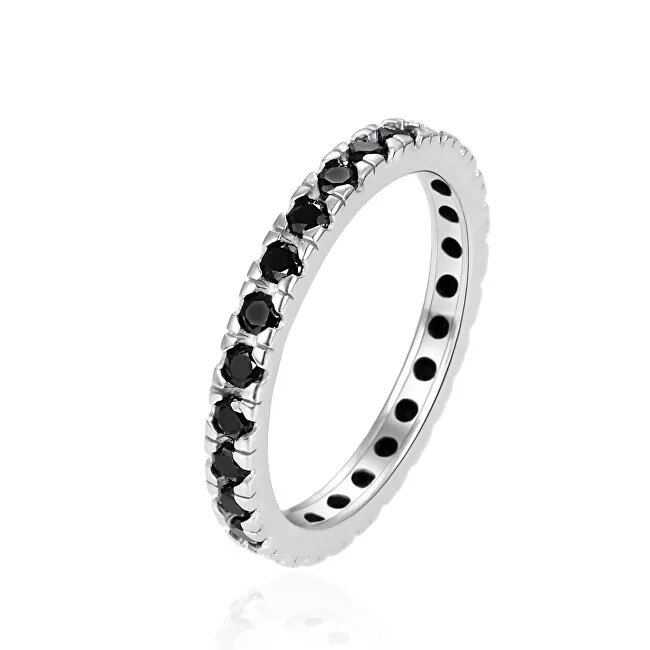 Agato Anello in argento con zirconi neri AGT-R16BK - Diametro: 52 mm donna