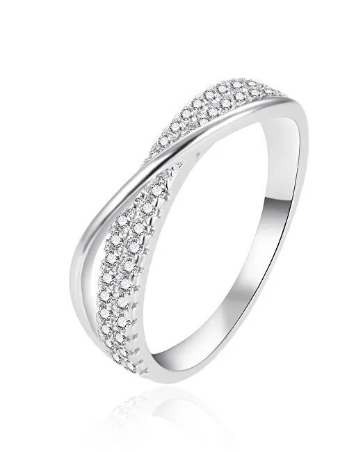 Agato Elegante anello in argento con zirconi AGT-R19W - Diametro: 58 mm donna