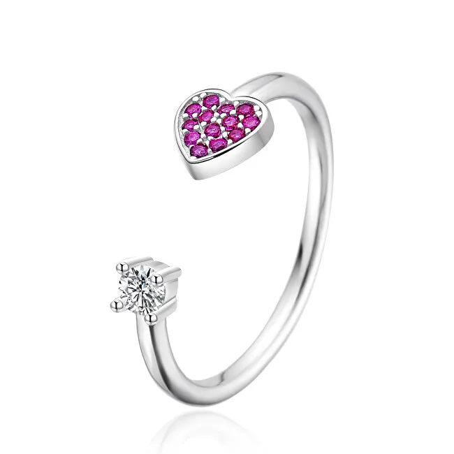 Agato Anello aperto in argento a forma di cuore AGT-R35WF - Diametro: 57 mm donna