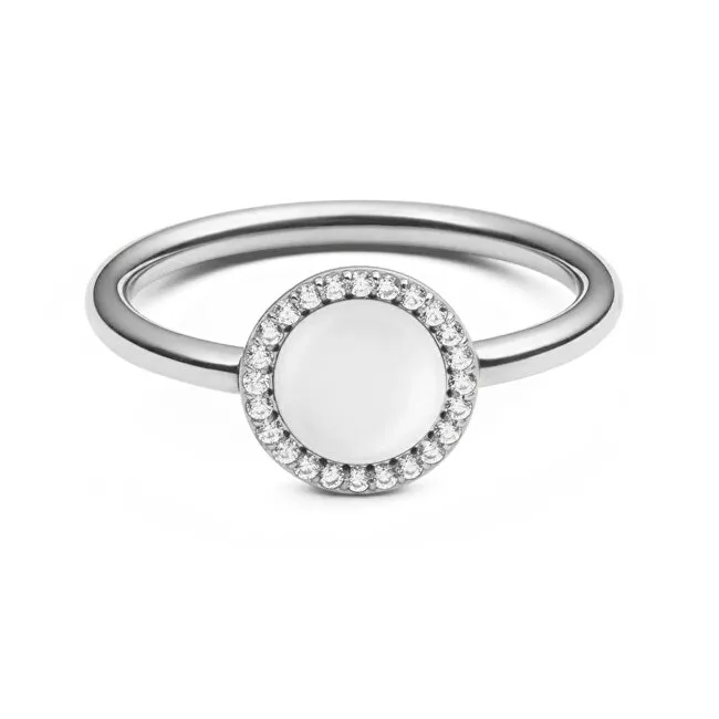 Daniel Wellington Anello originale con madreperla e cristilla Audrey DW0040127 - Diametro: 50 mm donna