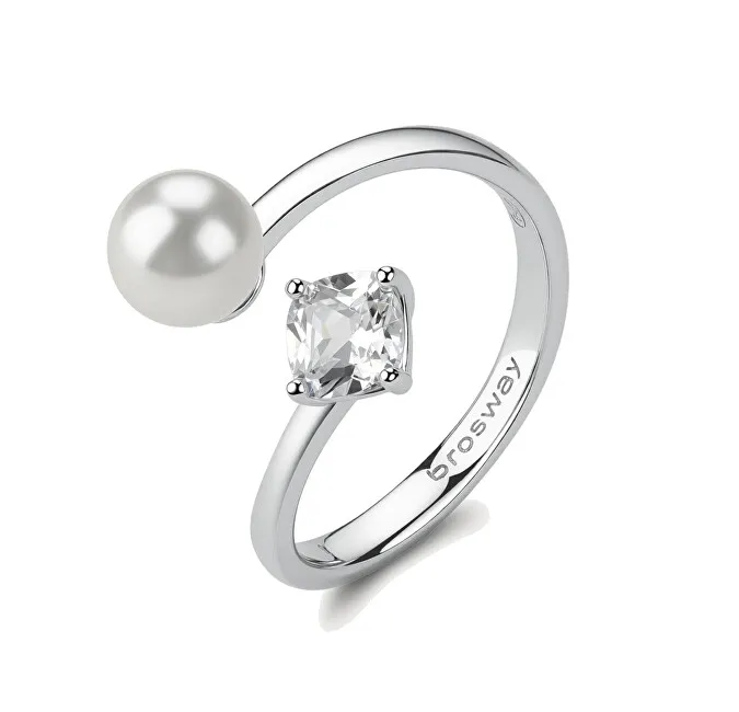 Brosway Affascinante anello aperto in argento Infinite White Fancy FIW147 - Diametro: 54 mm donna