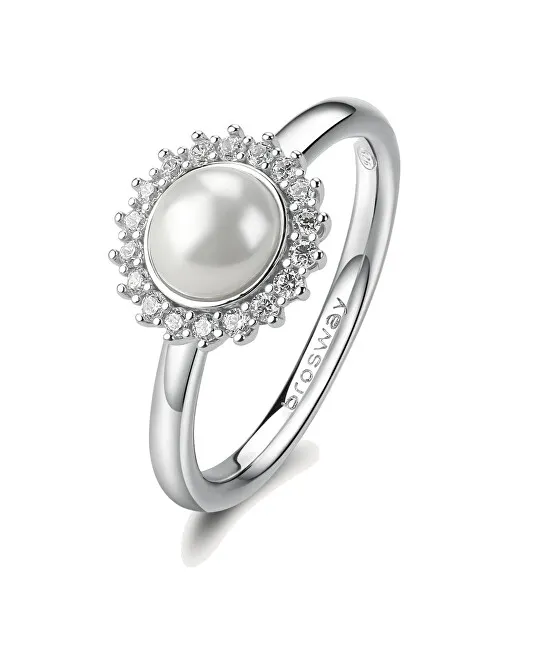 Brosway Anello in argento con zirconi e perla Fancy Infinite White FIW148 - Diametro: 58 mm donna