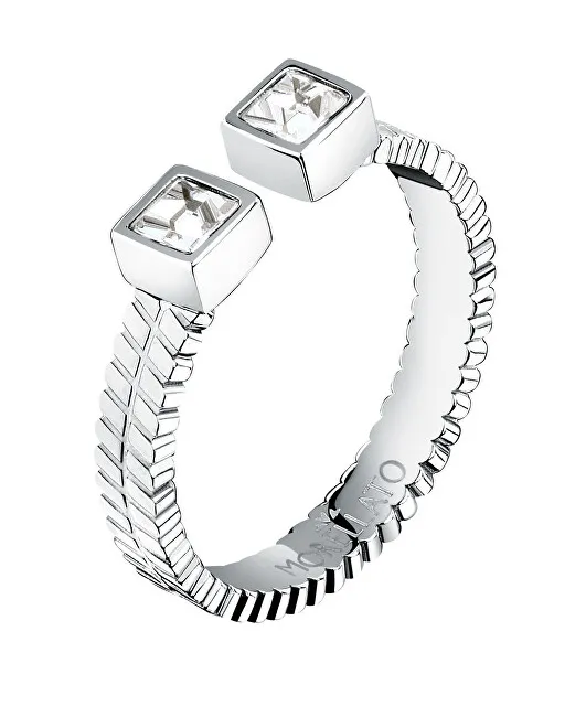 Morellato Anello aperto in acciaio con cristallo Gioia SAVY3901 - Diametro: 52 mm donna