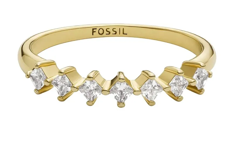 Fossil Elegante anello placcato oro Hazel JOA00814710 - Diametro: 54 mm donna
