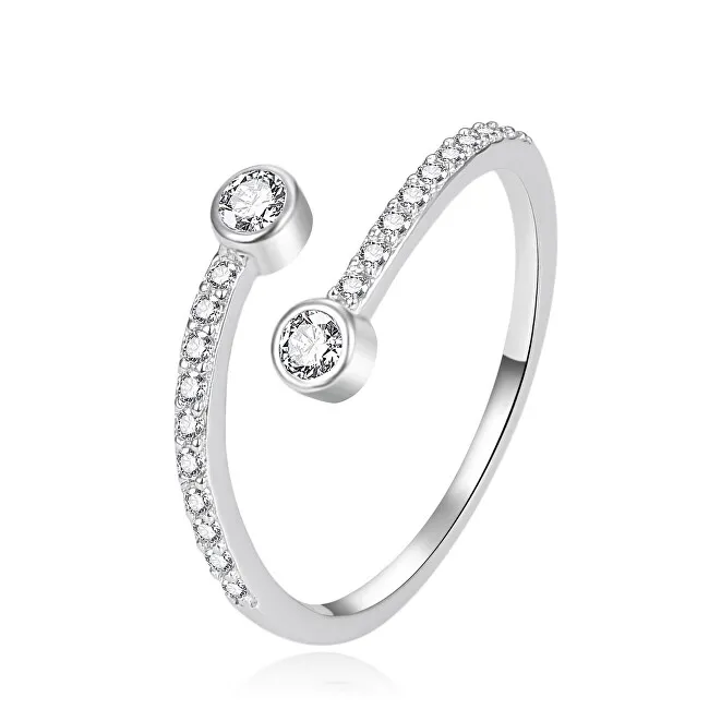 Agato Delicato anello aperto in argento con zirconi AGT-R62W - Diametro: 57 mm donna