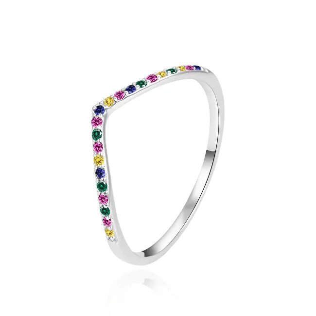 Agato Elegante anello in argento con zirconi colorati AGT-R58C - Diametro: 58 mm donna