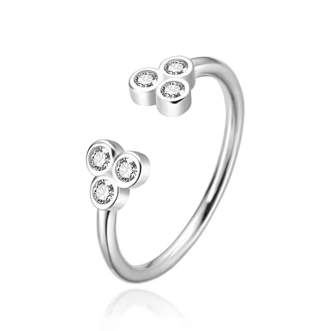Agato Anello aperto in argento con zirconi AGT-R68W - Diametro: 57 mm donna