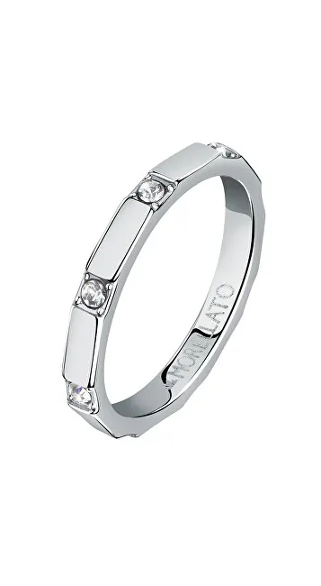 Morellato Elegante anello in acciaio con cristilla Motown SALS85 - Diametro: 65 mm uomo