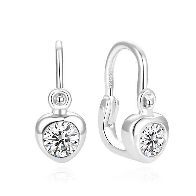 Delicati orecchini in argento a forma di cuore AGUC2557D-WHITE Codice: sBE1314
