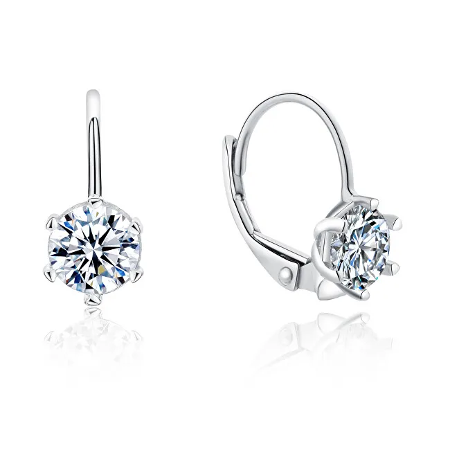 MOISS Delicati orecchini in argento con zirconi trasparenti E0000676 - Dimensioni: 1.5 x 0.9 cm donna
