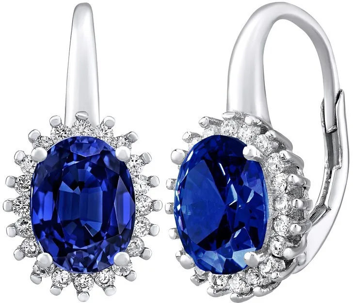 Silvego Orecchini DHARMA in argento con zaffiro blu LPS0588DB donna