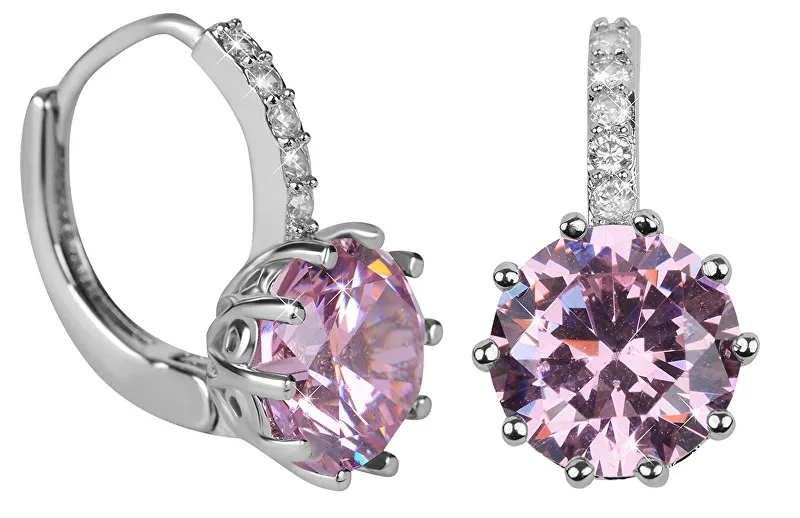 Troli Orecchini scintillanti con cristilla rosa donna