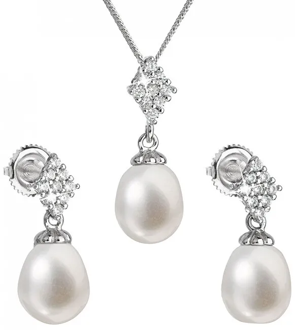 Evolution Group Parure di lusso in argento con perle autentiche Pavon 29018.1 donna