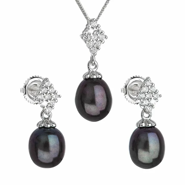 Evolution Group Set di perle di fiume in argento con pavone di lusso 29018.3 (orecchini, catena, pendente) donna