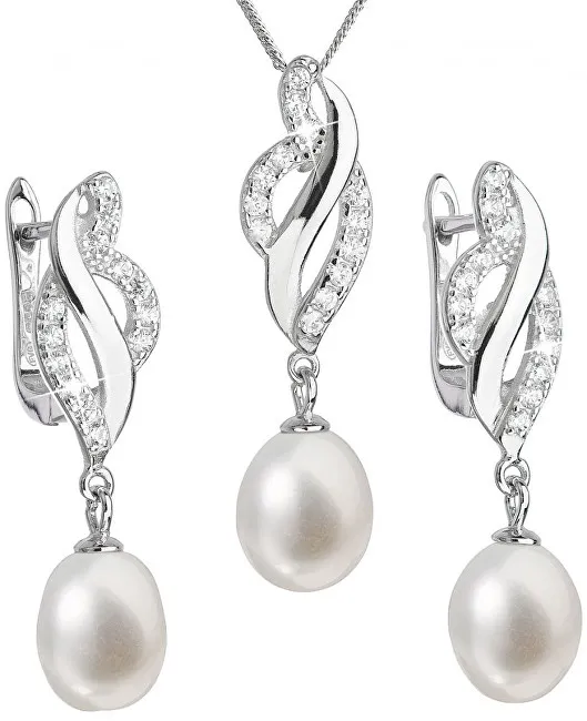 Evolution Group Parure di lusso in argento con perle autentiche Pavon 29021.1 donna