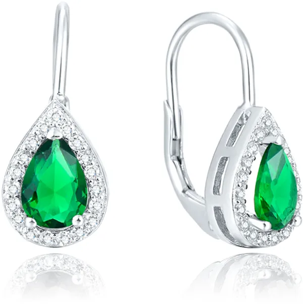 Beneto Orecchini in argento con cristallo verde AGUC1161 donna