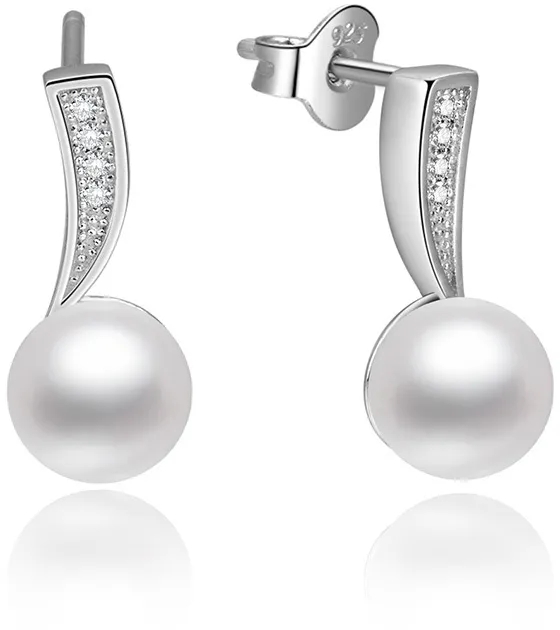 Beneto Orecchini in argento con perle vere AGUP1188 donna