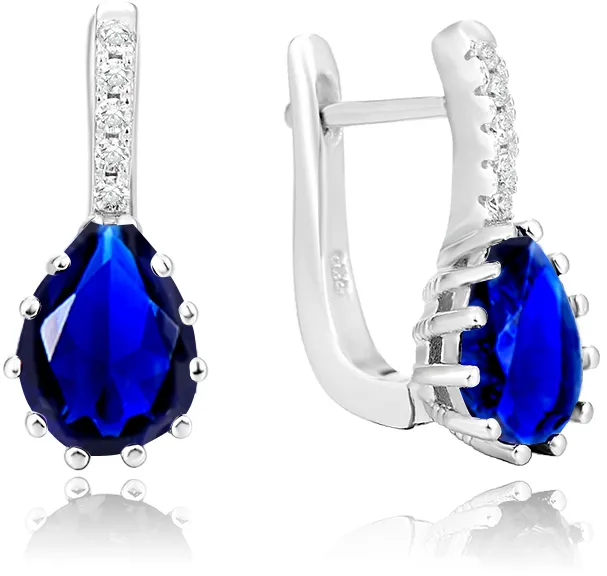 Beneto Orecchini in argento con cristallo blu AGU1197 donna
