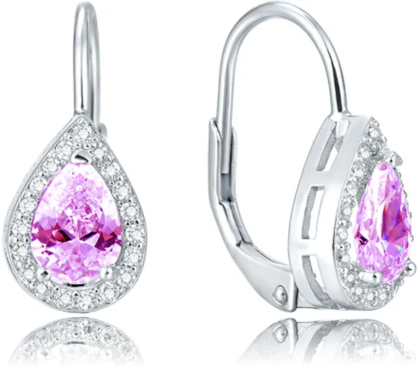 Beneto Orecchini in argento con cristallo rosa AGUC1162 donna