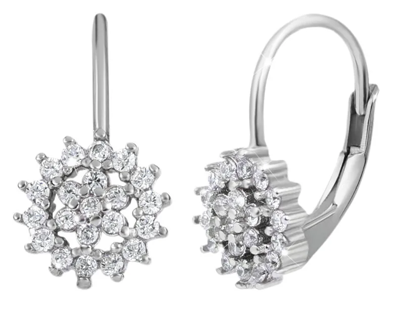 Orecchini Evolution Group in argento fiore bianco 11217.1 donna