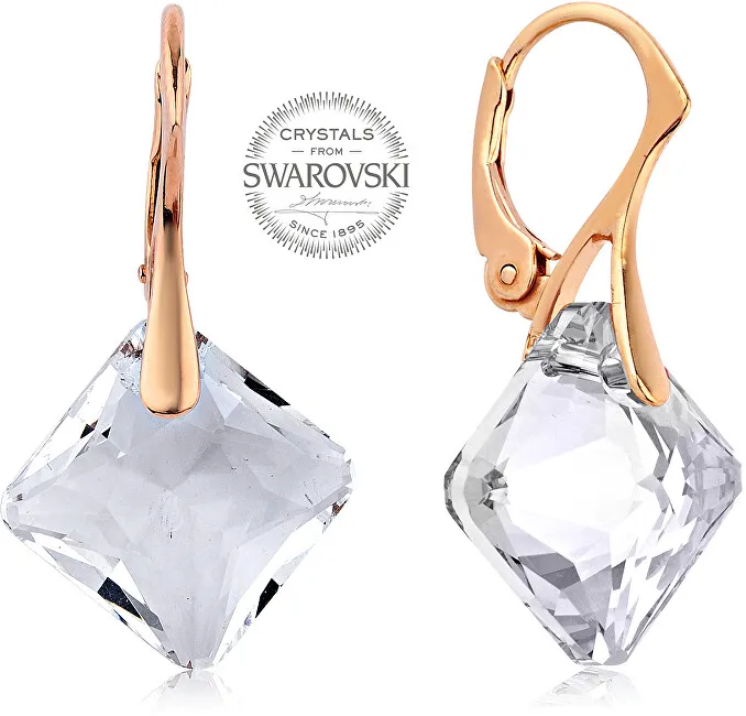 Levien Orecchini placcati in oro rosa con cristalli Princess Princess donna
