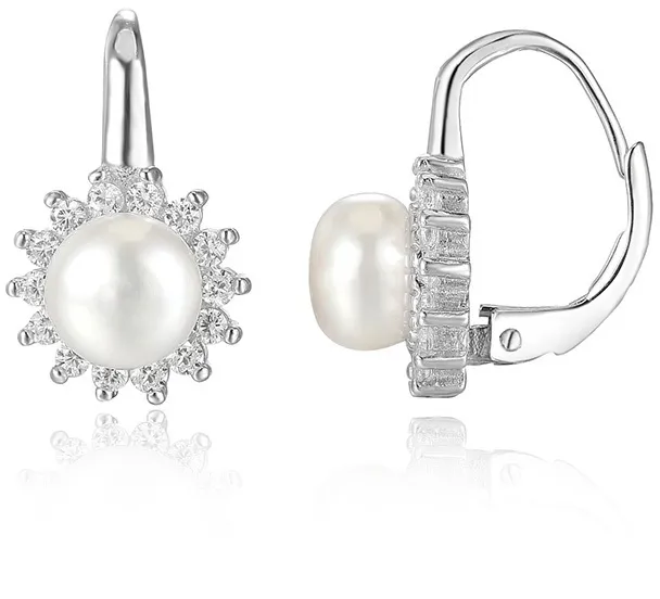 Beneto Orecchini in argento con perle vere AGUC1168 donna