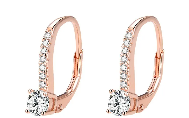 Beneto Orecchini in argento placcato oro rosa con cristilla AGUC1955-ROSE donna