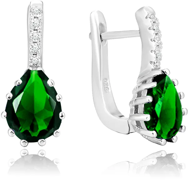 Beneto Orecchini in argento con cristallo verde AGU1198 donna