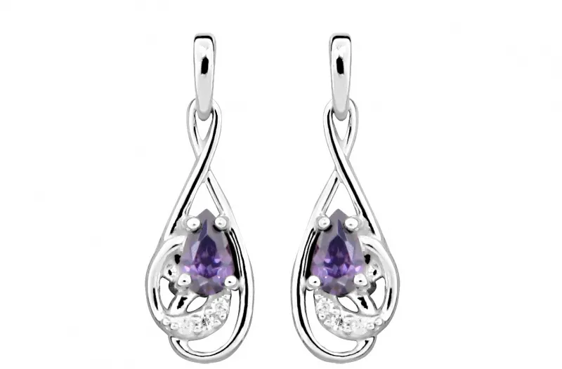 Gatto in argento moda con zircone ametista SC403 donna