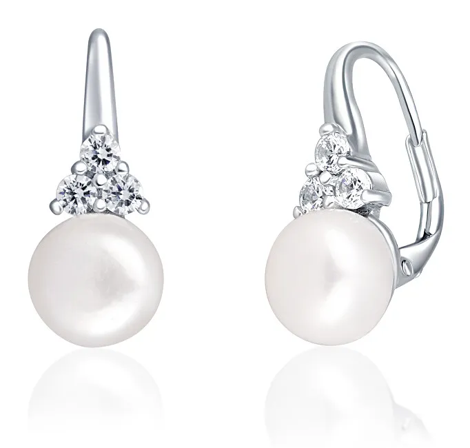 JwL Luxury Pearls Orecchini di lusso in argento con vera perla e zirconi JL0641 donna
