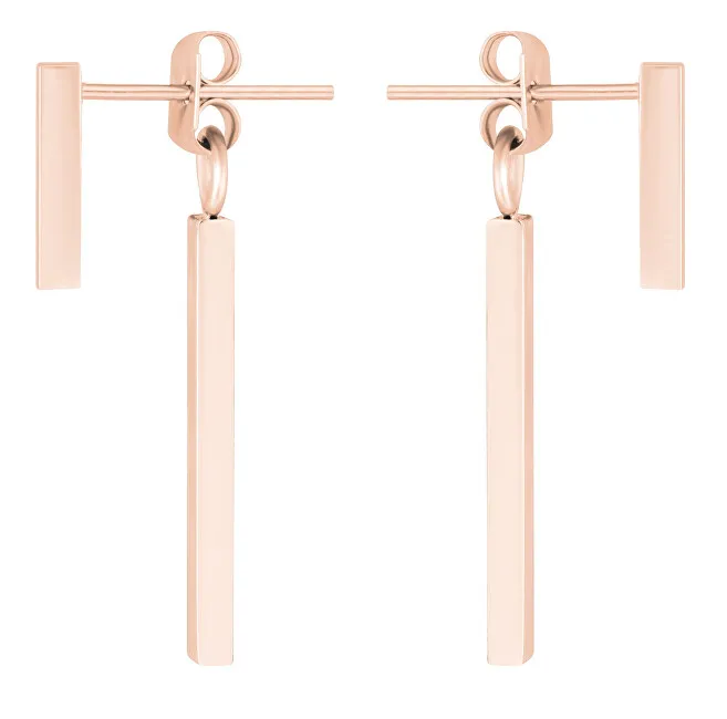 Troli Orecchini in acciaio dorato rosa Patatine fritte donna