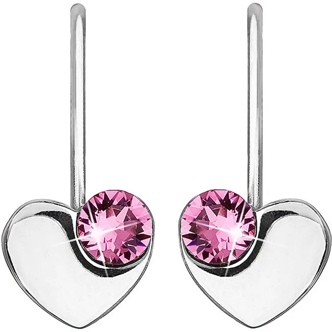 Evolution Group Orecchini a cuore in argento con Swarovski 31299.3 Rose donna