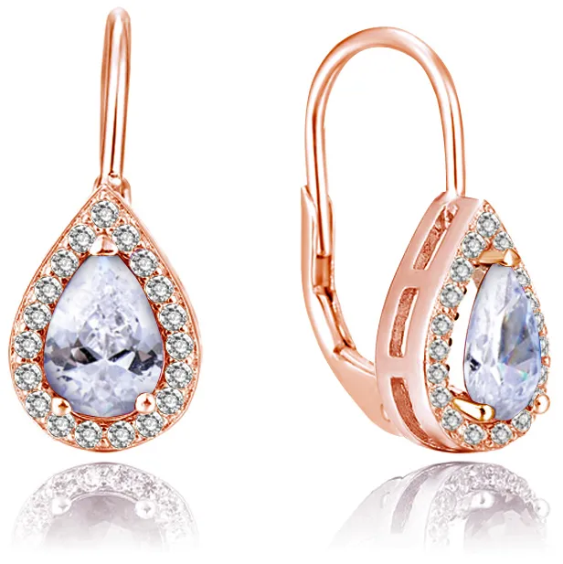Beneto Orecchini placcati oro con zirconi trasparenti AGUC2231-ROSE donna