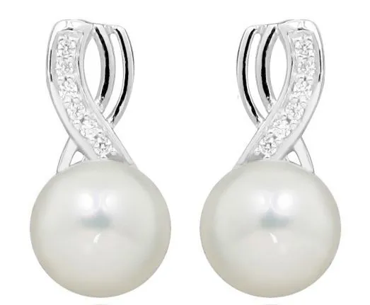 Silver Cat Delicati orecchini con perla e zirconi SC398 donna