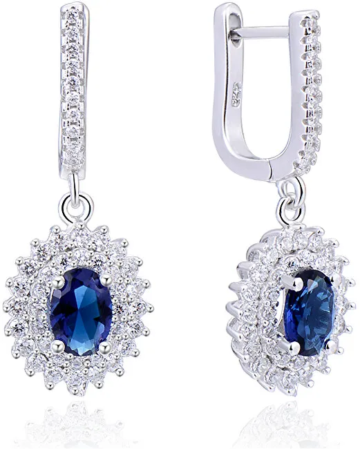 Beneto Orecchini in argento abbagliante con zirconi blu AGUC2247 donna