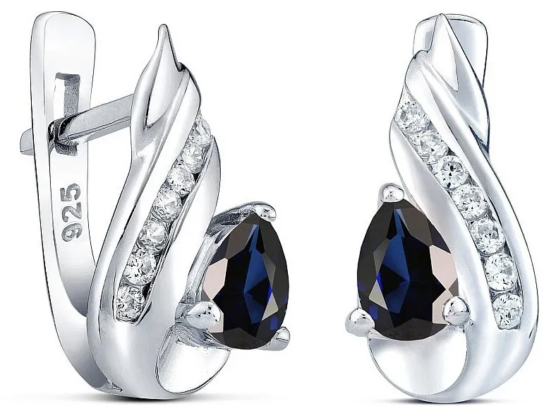 Orecchini Silvego in argento con zaffiro sintetico Valeria QRE04S donna
