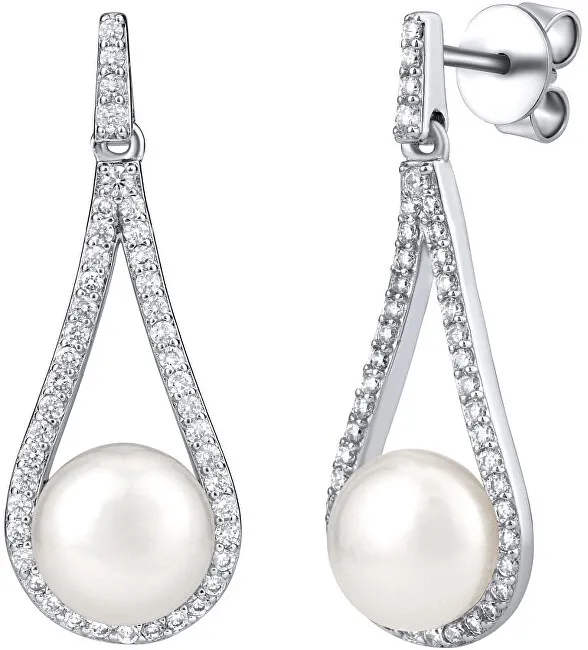 Silvego Orecchini di lusso in argento con vera perla bianca LPSGRP19233W donna