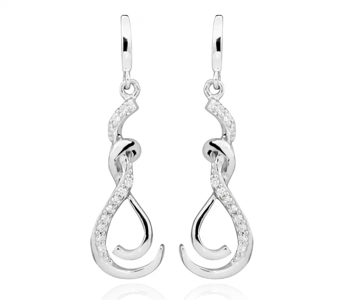 Orecchini eleganti Gatto Argento con zirconi SC430 donna