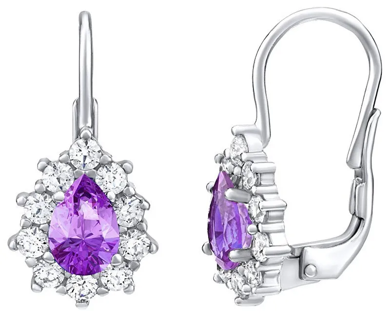 Silvego Orecchini viola argento con Swarovski Zirconia SILVEGO31866F donna