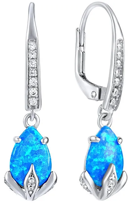 Silvego Orecchini in argento con opale sintetico blu JJJE1267B donna