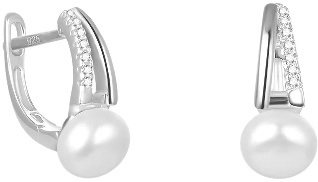 Beneto Eleganti orecchini in argento con vera perla d'acqua dolce AGUC2262P donna