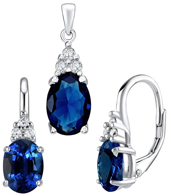 Silvego Parure in argento JENNER con zaffiro LPS1381LB (orecchini, pendente) donna