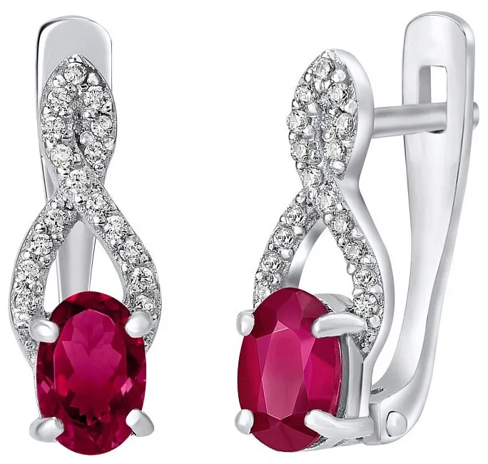 Orecchini Silvego in argento con rubino sintetico GRACE QRE03R donna
