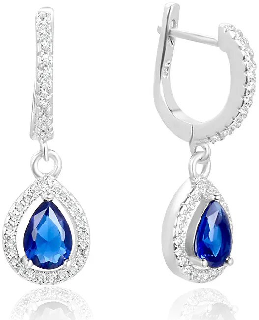Beneto Orecchini pendente in argento con zirconi blu AGUC2248 donna